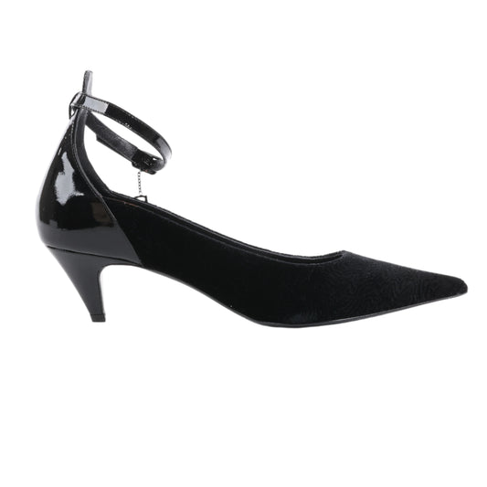 ROCHAS Pumps aus Samt und Lackleder in Schwarz, Größe 37 EU