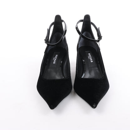 ROCHAS Pumps aus Samt und Lackleder in Schwarz, Größe 37 EU