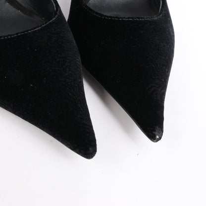 ROCHAS Pumps aus Samt und Lackleder in Schwarz, Größe 37 EU