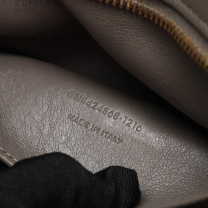 Sac à main double usage en cuir Baby Cabas Saint Laurent Paris, gris 424868