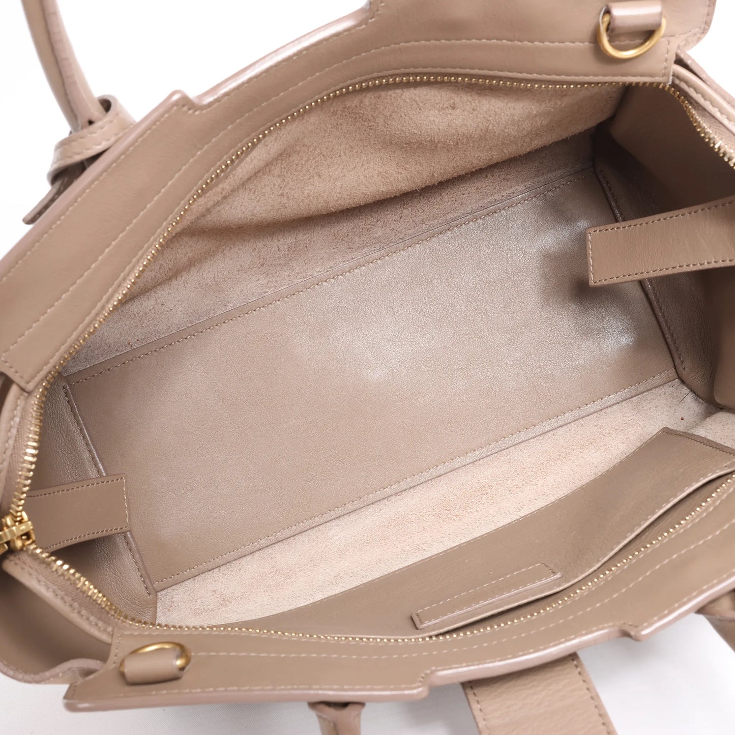 Sac à main Cabas en cuir et daim marron Saint Laurent Paris Downtown
