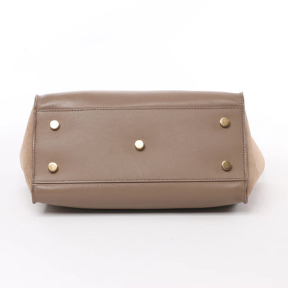 Sac à main Cabas en cuir et daim marron Saint Laurent Paris Downtown