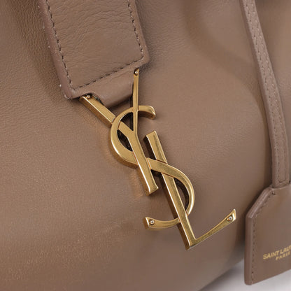 Sac à main Cabas en cuir et daim marron Saint Laurent Paris Downtown