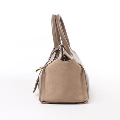 Sac à main Cabas en cuir et daim marron Saint Laurent Paris Downtown