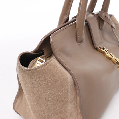 Sac à main Cabas en cuir et daim marron Saint Laurent Paris Downtown