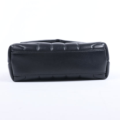 Sac bandoulière Loulou en cuir noir Saint Laurent Paris 467072
