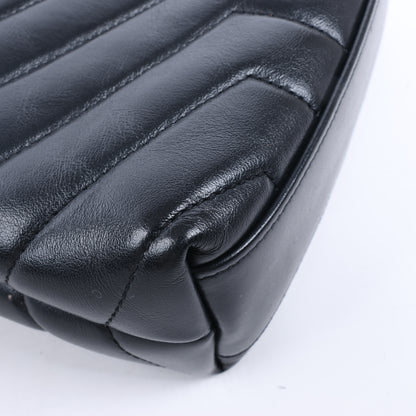 Sac bandoulière Loulou en cuir noir Saint Laurent Paris 467072