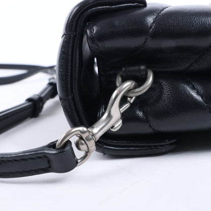 Sac bandoulière Loulou en cuir noir Saint Laurent Paris 467072