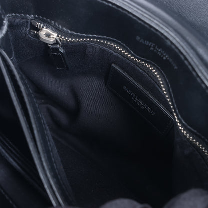 Sac bandoulière Loulou en cuir noir Saint Laurent Paris 467072