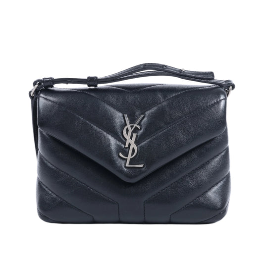 Saint Laurent Paris Loulou Leder-Umhängetasche in Schwarz 467072