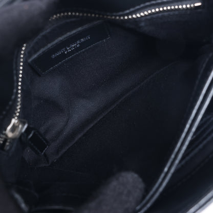 Sac bandoulière Loulou en cuir noir Saint Laurent Paris 467072