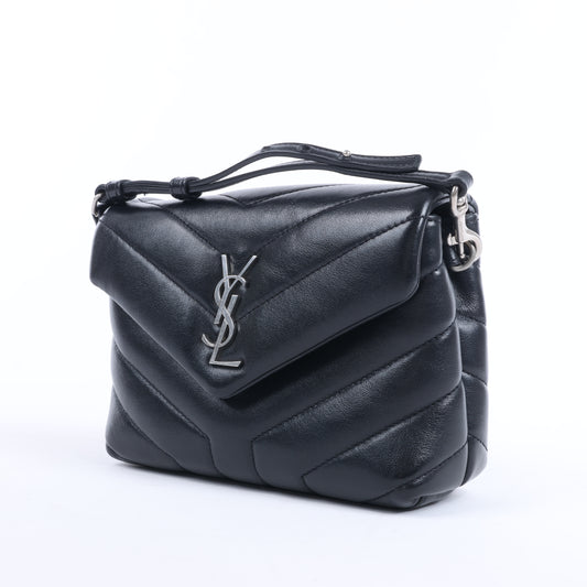 Saint Laurent Paris Loulou Leder-Umhängetasche in Schwarz 467072