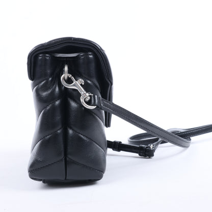 Sac bandoulière Loulou en cuir noir Saint Laurent Paris 467072