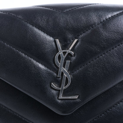 Sac bandoulière Loulou en cuir noir Saint Laurent Paris 467072