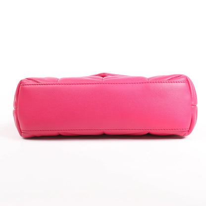 Saint Laurent Paris Loulou Puffer Leather Chain Shoulder Bag in Pink 620333