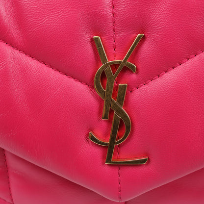 Saint Laurent Paris Loulou Puffer Leather Chain Shoulder Bag in Pink 620333