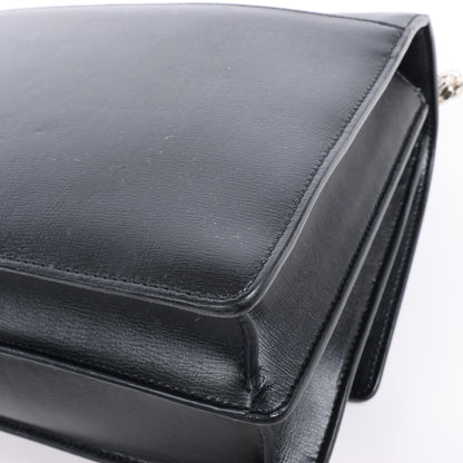Sac bandoulière chaîne en cuir Sunset moyen Saint Laurent Paris, noir 498779