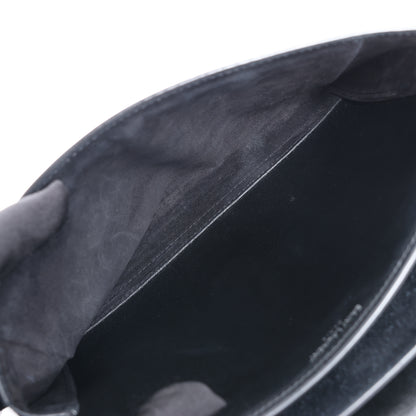 Sac bandoulière chaîne en cuir Sunset moyen Saint Laurent Paris, noir 498779