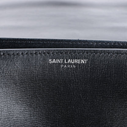 Sac bandoulière chaîne en cuir Sunset moyen Saint Laurent Paris, noir 498779