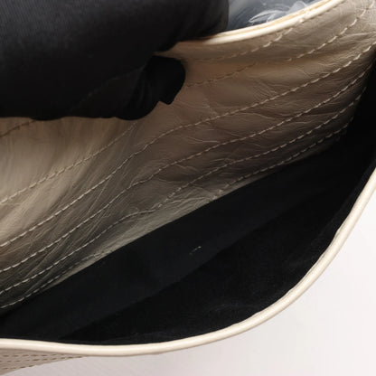 Saint Laurent Paris Niki Mittelgroße Schultertasche aus Leder mit Kettenriemen, Ecru, 633158