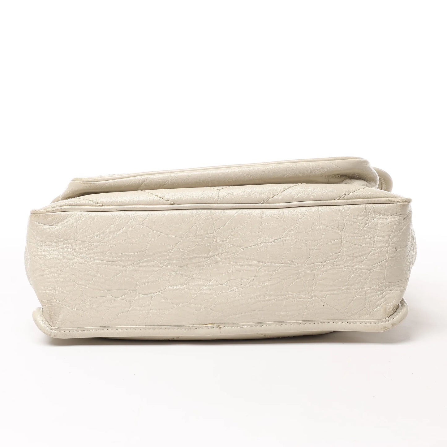 Saint Laurent Paris Niki Mittelgroße Schultertasche aus Leder mit Kettenriemen, Ecru, 633158