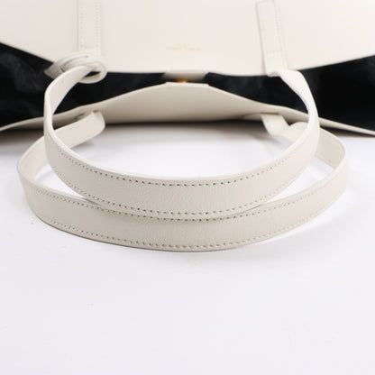 Saint Laurent Paris Sac Shopping Schultertasche aus Leder in Ecru 394195