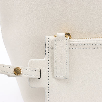Saint Laurent Paris Sac Shopping Schultertasche aus Leder in Ecru 394195