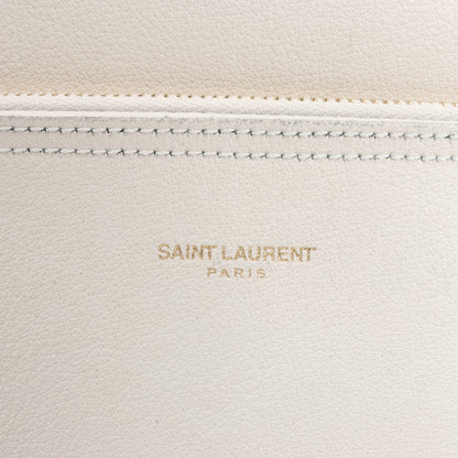 Saint Laurent Paris Sac Shopping Schultertasche aus Leder in Ecru 394195