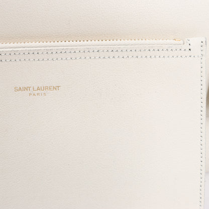 Saint Laurent Paris Sac Shopping Schultertasche aus Leder in Ecru 394195