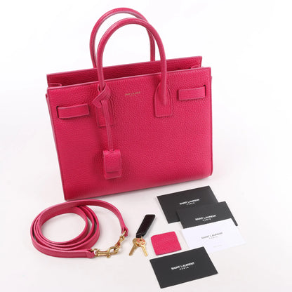 Saint Laurent Paris Sac de Jour Baby Leather Handbag in Pink 377183