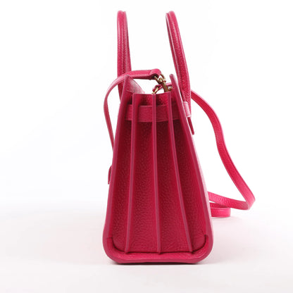 Saint Laurent Paris Sac de Jour Baby Leather Handbag in Pink 377183