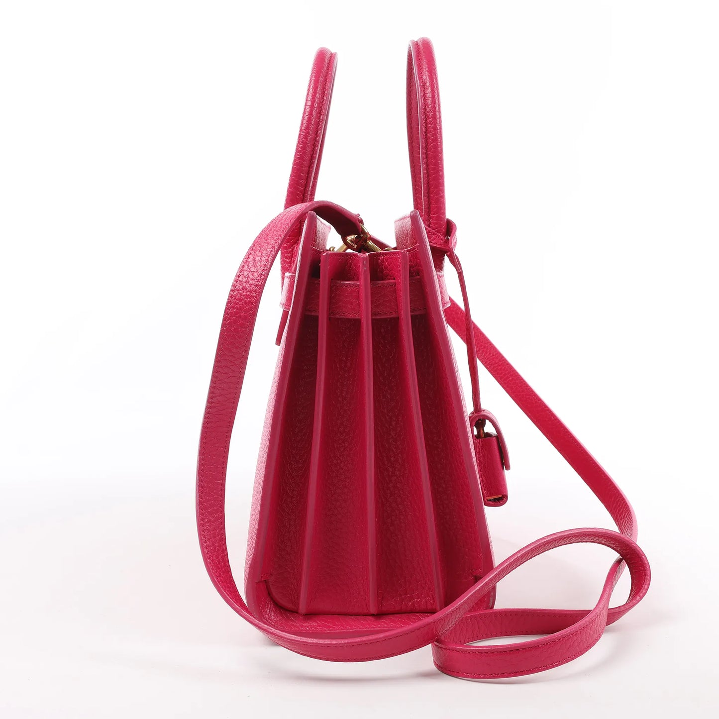 Saint Laurent Paris Sac de Jour Baby Leather Handbag in Pink 377183
