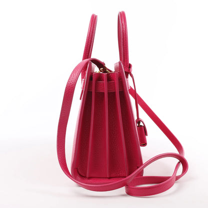 Saint Laurent Paris Sac de Jour Baby Leather Handbag in Pink 377183