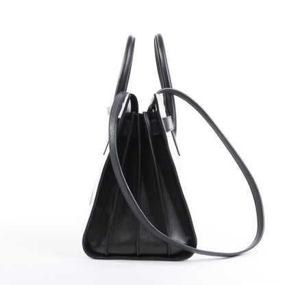 Sac à main double face en cuir Sac de Jour Saint Laurent Paris, noir et blanc 324823
