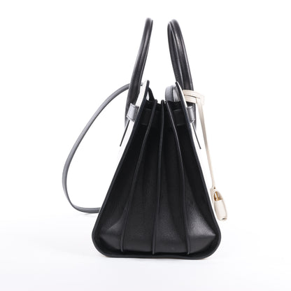 Sac à main double face en cuir Sac de Jour Saint Laurent Paris, noir et blanc 324823