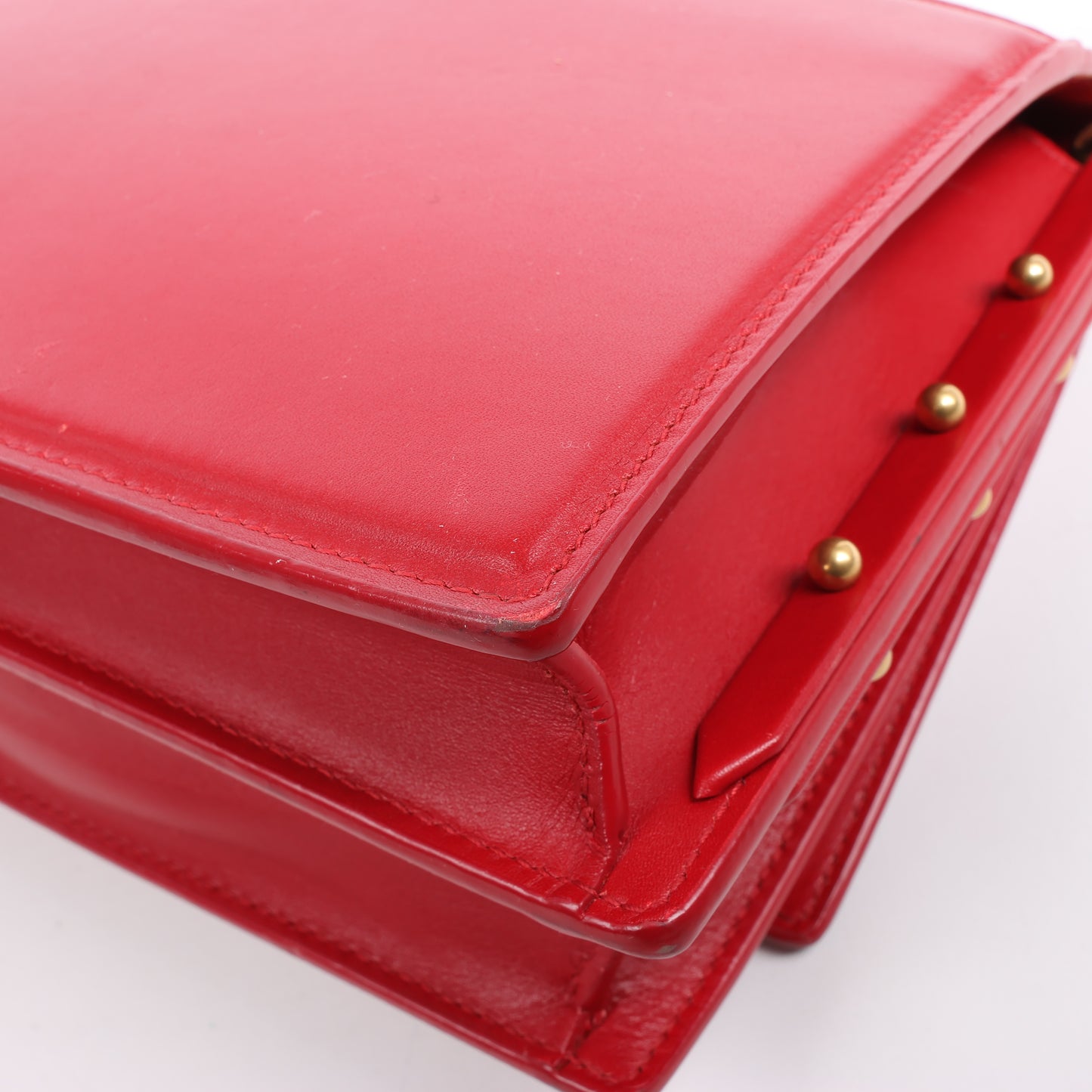 Saint Laurent Paris Zoe Leather Chain Shoulder Bag in Red 513667