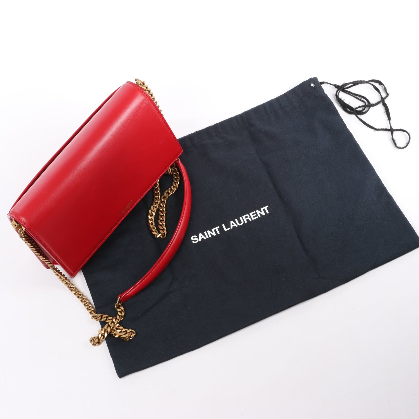 Saint Laurent Paris Zoe Leather Chain Shoulder Bag in Red 513667