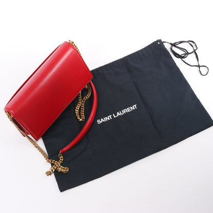 Saint Laurent Paris Zoe Leather Chain Shoulder Bag in Red 513667