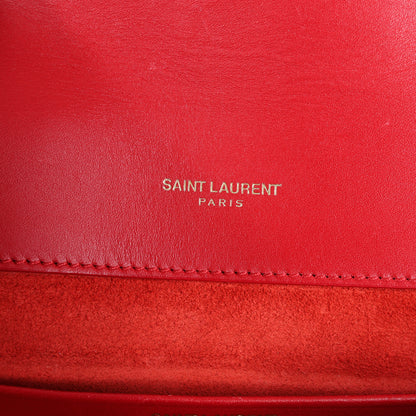 Saint Laurent Paris Zoe Leather Chain Shoulder Bag in Red 513667