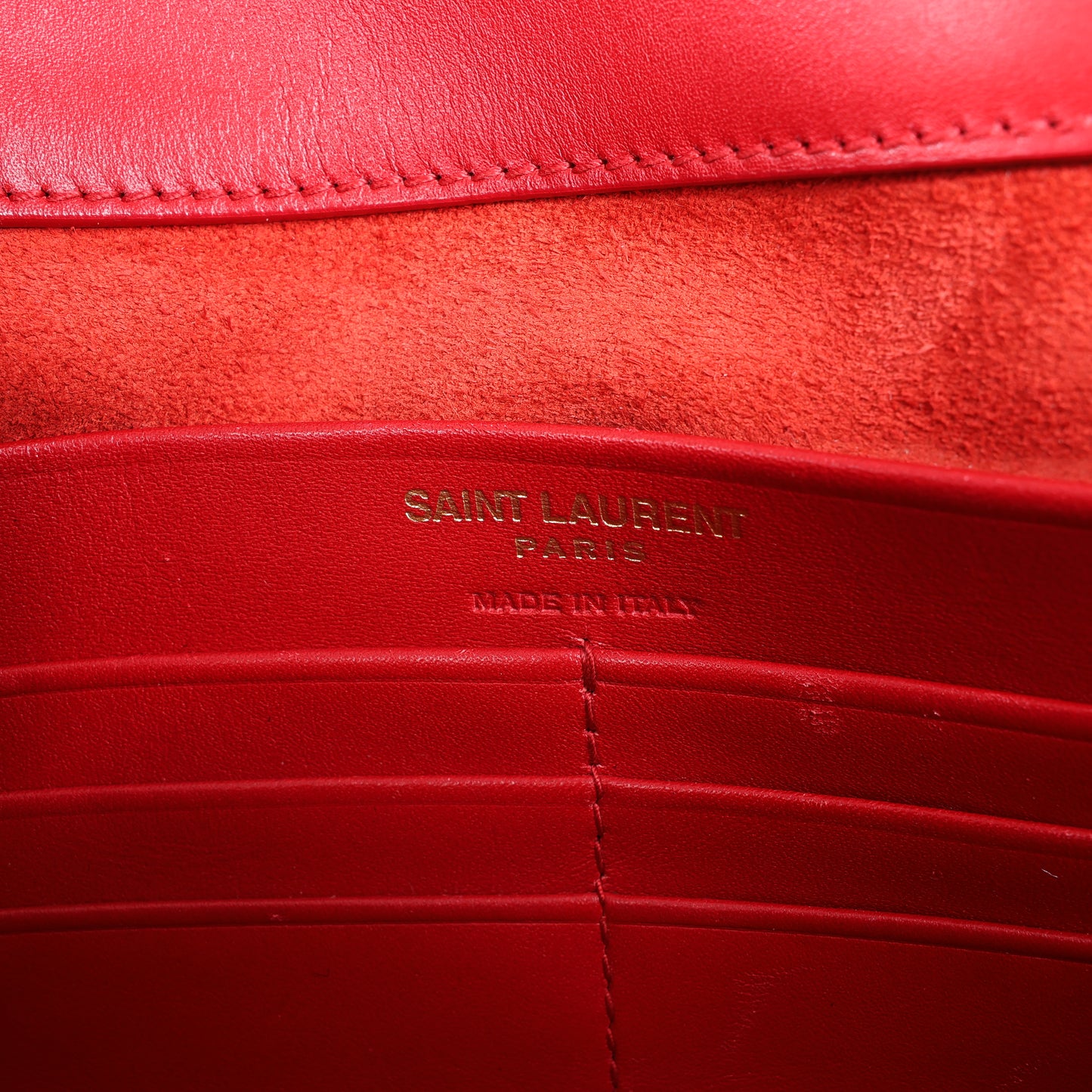 Saint Laurent Paris Zoe Leather Chain Shoulder Bag in Red 513667