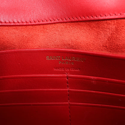 Saint Laurent Paris Zoe Leather Chain Shoulder Bag in Red 513667