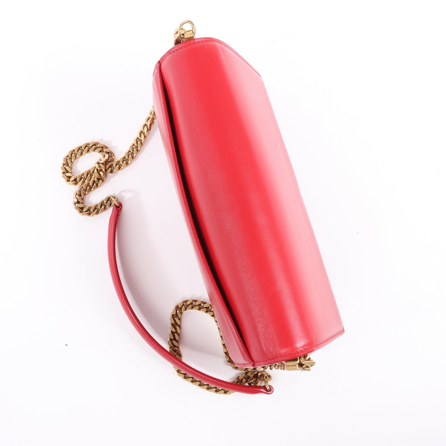 Saint Laurent Paris Zoe Leather Chain Shoulder Bag in Red 513667