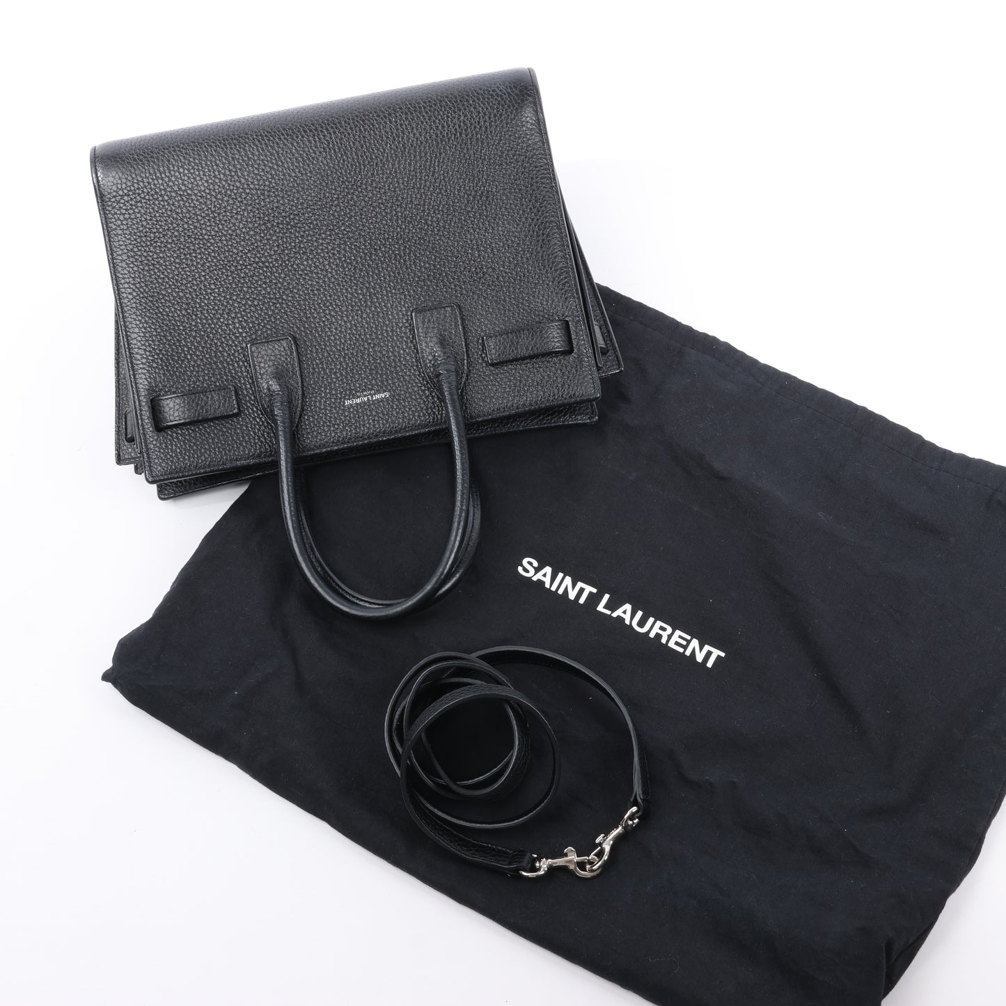 Saint Laurent Paris Sac de Jour Lederhandtasche Schwarz 377183