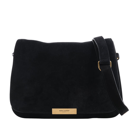 Saint Laurent Paris Amalia Leather Suede Shoulder bag in Black