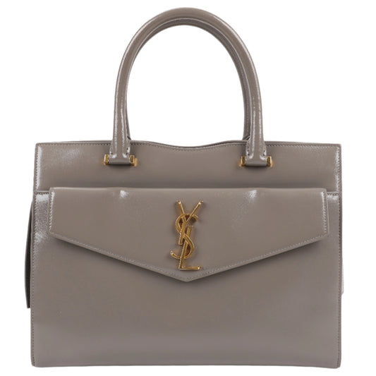 Saint Laurent Paris Uptown Lederhandtasche in Grau 557653