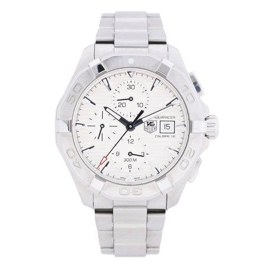 TAG Heuer Aqua Racer CAY2111-2 RTQ2215 SS AT Uhr mit silbernem Zifferblatt