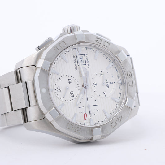 TAG Heuer Aqua Racer CAY2111-2 RTQ2215 SS AT Uhr mit silbernem Zifferblatt