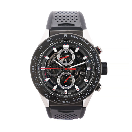 Carrera CALIBRE HEUER 01 CAR2A1Z.FT6044 WBD6279 SS SS &amp; Rubber AT Skelett-Zifferblattuhr