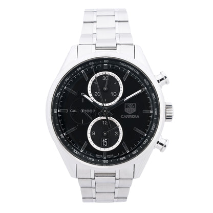 TAG Heuer Carrera Calibre 1887 Chronograph CAR2110.BA0720 RPR0632 SS AT Uhr mit schwarzem Zifferblatt