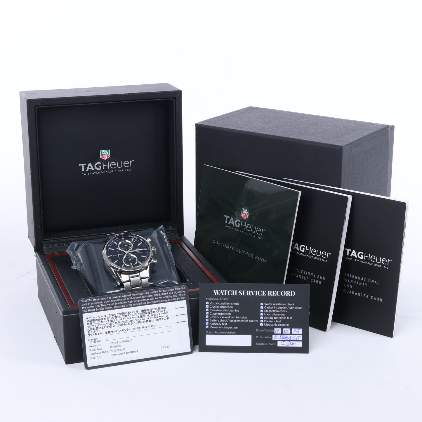 TAG Heuer Carrera Calibre 1887 Chronograph CAR2110.BA0720 RPR0632 SS AT Uhr mit schwarzem Zifferblatt